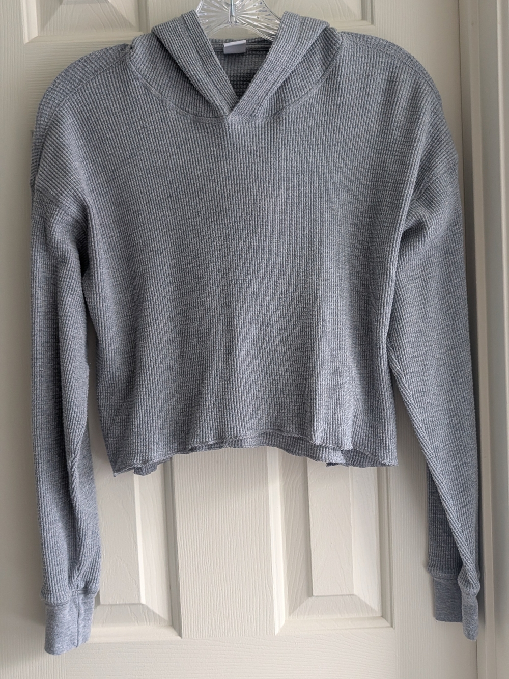 TNA Gray Waffle Knit Hoodie - Size Small